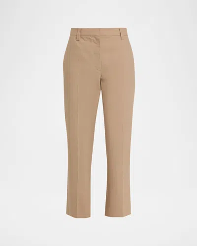 BRUNELLO CUCINELLI STRETCH COTTON GABARDINE CROP CIGARETTE PANTS