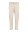 Brunello Cucinelli Stretch-cotton Garment-dyed Trousers In Neutral