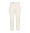 Brunello Cucinelli Stretch-cotton Garment-dyed Trousers In White