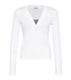 Brunello Cucinelli Stretch-cotton Monili-detail T-shirt In White