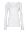Brunello Cucinelli Stretch-cotton Monili Long-sleeve T-shirt In White