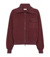 Brunello Cucinelli Collared Neck Sweatshirt With Shiny Flap Detail In Red