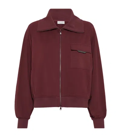 BRUNELLO CUCINELLI STRETCH-COTTON MONILI-TAB CARDIGAN