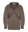 Brunello Cucinelli Stretch-cotton Poplin Shirt In Brown