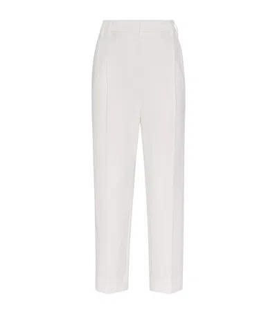 Brunello Cucinelli Stretch-cotton Relaxed Trousers In White