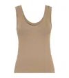 Brunello Cucinelli Women Cotton Top With Shiny Details In Brown