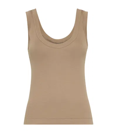BRUNELLO CUCINELLI STRETCH-COTTON RIBBED TANK TOP