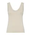 Brunello Cucinelli Stretch-cotton Ribbed Tank Top In Neutral