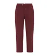 Brunello Cucinelli Garment-dyed Gabardine Trousers In Red