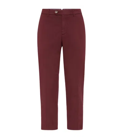 BRUNELLO CUCINELLI STRETCH-COTTON TAILORED TROUSERS