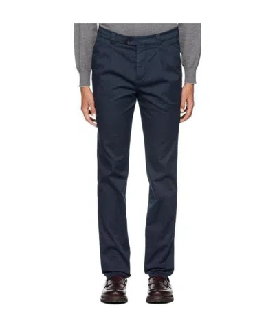 Brunello Cucinelli Stretch-cotton Tapered Trousers In Black