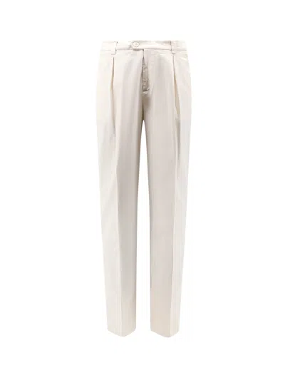 Brunello Cucinelli Stretch Cotton Trousers In White