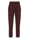 Brunello Cucinelli Stretch-cotton Trousers With Button Fastening In Burgundy
