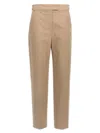 Brunello Cucinelli Cotton Trousers With Pockets And Belt Loops In Nude