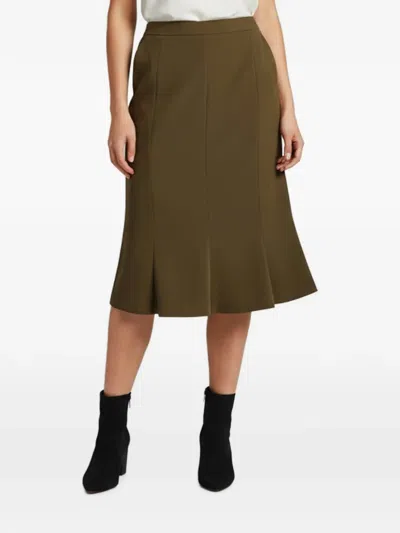 Pre-owned Brunello Cucinelli Stretch Crepe Skirt In Green