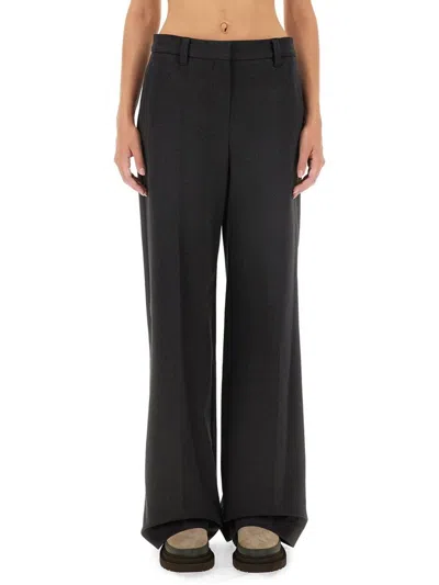 Brunello Cucinelli Stretch Flared Trousers In Black