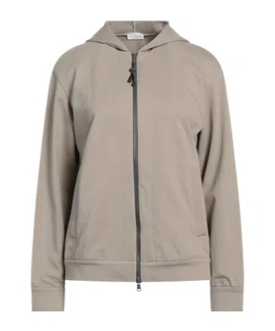 Brunello Cucinelli Stretch Hooded Sweatshirt In Neutral