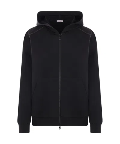 BRUNELLO CUCINELLI BRUNELLO CUCINELLI STRETCH LIGHTWEIGHT HOODED SWEATSHIRT