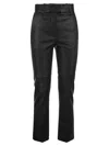 BRUNELLO CUCINELLI STRETCH NAPPA LEATHER CIGARETTE TROUSERS