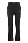 Brunello Cucinelli Stretch Nappa Leather Square Cigarette Trousers With Jewellery In Black