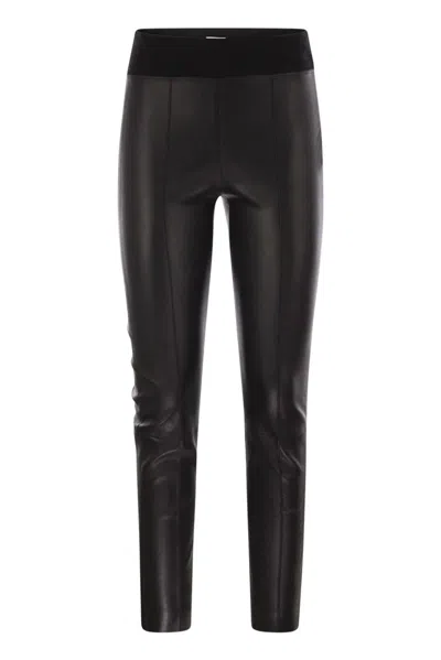 Brunello Cucinelli Skinny Fit Stretch Nappa Leather Trousers In Brown