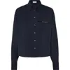 Brunello Cucinelli Cotton-blend Cropped Shirt In Black
