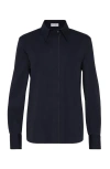 Brunello Cucinelli Stretch-cotton Monili-trim Shirt In Night