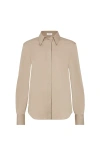 Brunello Cucinelli Popeline Cotton Shirt In Nude