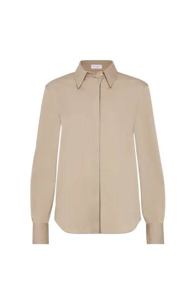 BRUNELLO CUCINELLI BRUNELLO CUCINELLI STRETCH POPLIN SHIRT