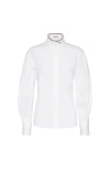 Brunello Cucinelli Stretch Poplin Shirt With Monili