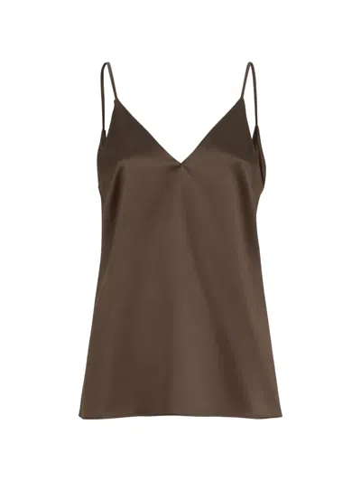 Brunello Cucinelli Stretch Silk Satin Camisole In Burgundy