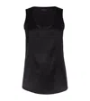 Brunello Cucinelli Stretch-silk Satin Reversible Tank Top In Black