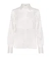 Brunello Cucinelli Stretch-silk Satin Shirt In White