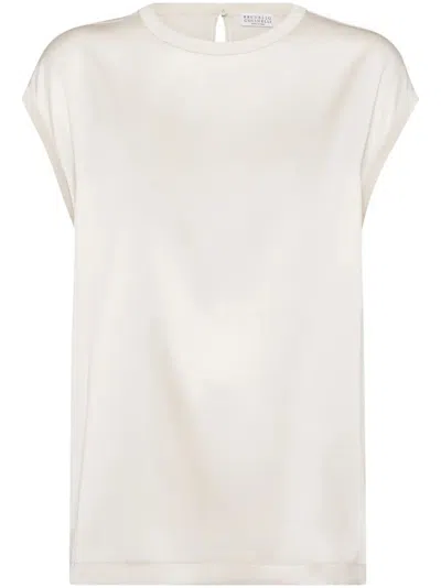 BRUNELLO CUCINELLI SATIN T-SHIRT