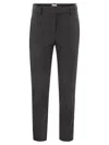 Brunello Cucinelli Virgin Wool Monili Cigarette Trousers In Anthracite