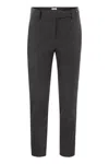Brunello Cucinelli Virgin Wool Monili Cigarette Trousers In Anthracite