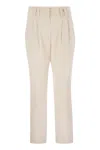 Brunello Cucinelli Women Stretch Viscose-wool Twill Equestrian Trousers With Jewellery In Neutral