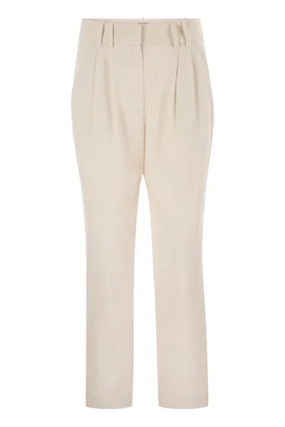 BRUNELLO CUCINELLI BRUNELLO CUCINELLI STRETCH VISCOSE-WOOL TWILL EQUESTRIAN TROUSERS WITH JEWELLERY