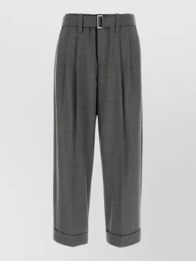 Brunello Cucinelli Stretch Wool Blend Tailored Pleated Pants In Gray