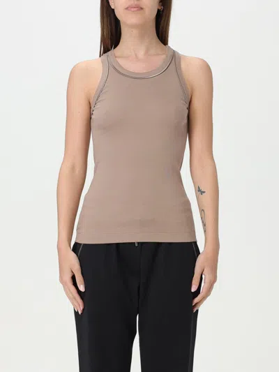Brunello Cucinelli Stretch-cotton Ribbed Tank Top In Brown
