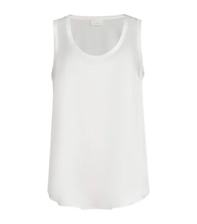 Brunello Cucinelli Stretch-silk Satin Tank Top In White