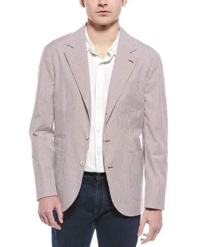 Brunello Cucinelli Stripe Blazer In Neutral