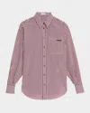 Brunello Cucinelli Stripe Blouse With Monili Pocket In Pink