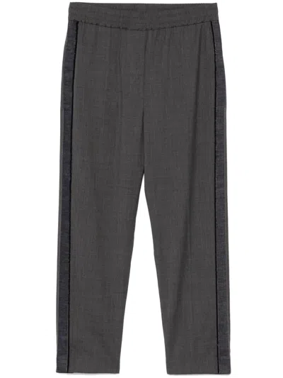 Brunello Cucinelli Stripe-detail Trousers In Grey