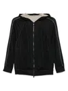 Brunello Cucinelli Shiny Trims Hoodie In Black