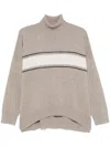 Brunello Cucinelli Stripe-detailing Sweater In Grey
