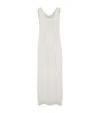 Brunello Cucinelli Stripe Scoop-neck Midi Dress In White