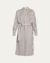Brunello Cucinelli Women's Striped Midi Dress In White And Black