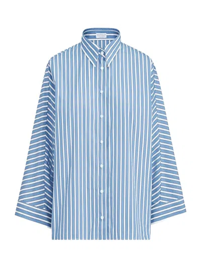 Brunello Cucinelli Stripe Shirt Azure In Blue