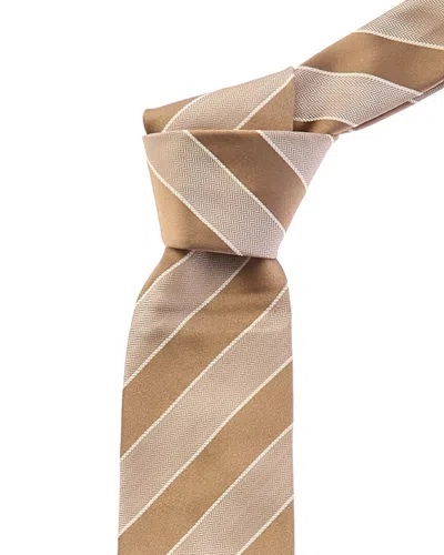 Brunello Cucinelli Stripe Silk Tie In Purple